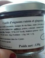 Confit d'oignons raisin et gingembre