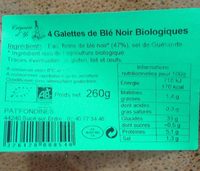 4 galettes de blé noir biologiques
