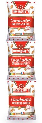 Cacahuètes grillées et salées 2x200g +1 offert