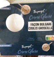 Crème glacée façon bulgare coulis groseille