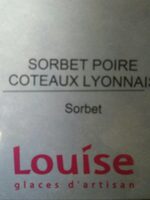 Sorbet poire coteaux lyonnais