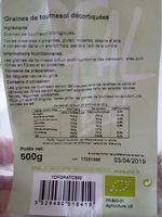 Graines de tournesol décortiquées bio