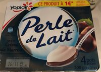 Perle de lait sur lit creme de marron