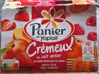 Crémeux au lait entier aux bons morceaux de fruits abricot, pêche, fraise, framboise 16 x 125 g