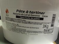 Pâte à Tartiner Noisette du Lot et Garonne et Cacao