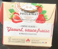 Creme glace yaourt sauce fraise