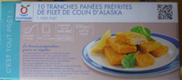 10 tranches panées préfrites de filet de colin d'Alaska