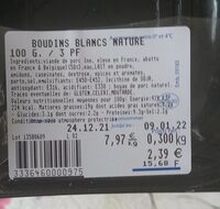 Boudins blancs nature