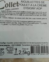 Aiguillettes de poulet à la crème d'Isigny AOP