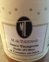 Sauce vinaigrette huile d'olive et tomates séchées