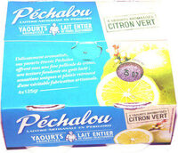 Péchalou, yaourts au lait entier aromatisés 'citron vert'