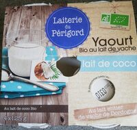 Yaourt bio au lait de vache et lait de coco