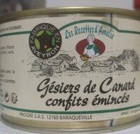 Gésiers de canard confits émincés