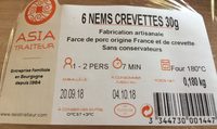 6 nems crevettes 30g