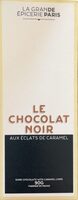 Le chocolat noir aux éclats de caramel