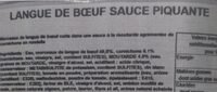 Langue de boeuf sauce piquante