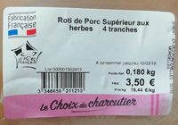 Roti de porc supérieur aux herbes