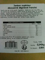 Jambon superieur sans couenne