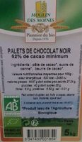 Palets de chocolat noir