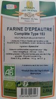 Farine Épeautre Complète type 150