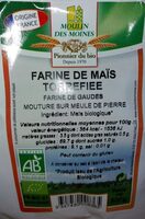 Farine de maïs torrefiee