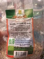 Muesli avoine et goji