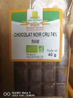 Chocolat noir cru 74% Raw bio
