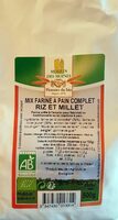 Mix farine à pain complet Riz et millet