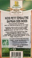Nids petit épeautre safran des Indes