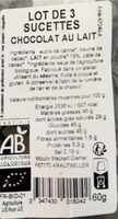 Sucettes chocolat au lait
