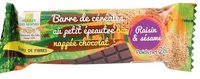 Barres de Céréales Bio au Petit Épeautre Nappée de Chocolat, Raisin et Sésame