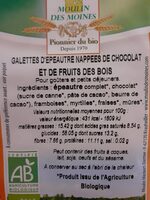 Galettes d'épeautre nappées de chocolat et de fruit des bois