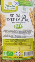 Spirales d'épeautre demi-complètes