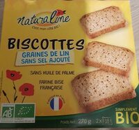 Biscottes graines de lin sans sel ajoutée