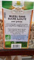 Muesli sans sucre ajouté avec graines