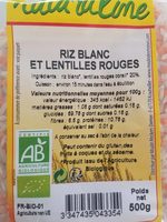 Riz blanc et lentilles rouges