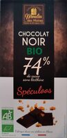 Chocolat noir bio 74% spéculoos