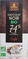 Chocolat Noir au café 74% Cacao