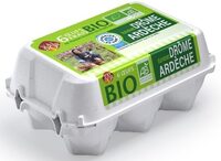 6 œufs bio Drôme Ardèche de poules élevées en plein air issus de l'agriculture biologique