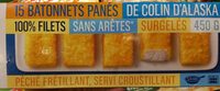 15 bâtonnets panés de colin d'Alaska surgelés