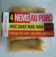 4 Nems au Porc avec Sauce Nuoc-Mâm