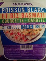 Poisson blanc et riz basmati courgette carotte