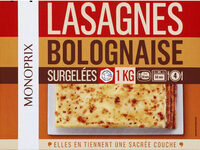 Lasagnes bolognaise, surgelées