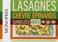 Lasagnes chèvre épinards