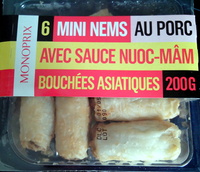 6 Mini Nems au Porc avec Sauce Nuoc-Mâm