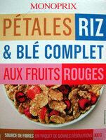 Pétales riz et blé complet aux fruits rouges Monoprix