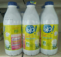 Lait demi-écrémé stérilisé UHT, certifié AB