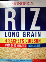 Riz long grain 4 sachets cuisson Monoprix