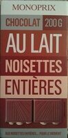 Chocolat au lait noisettes entières
