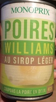 Poires Williams au sirop léger